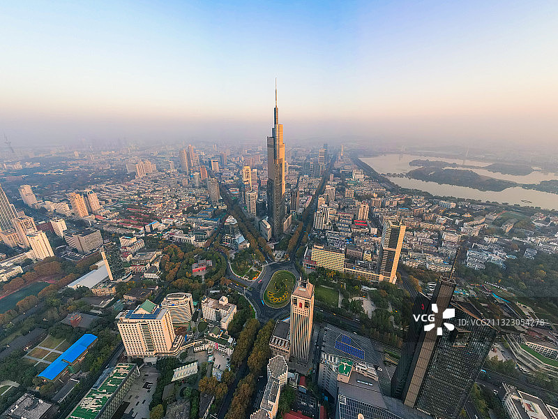 南京紫峰大厦航拍全景图片素材