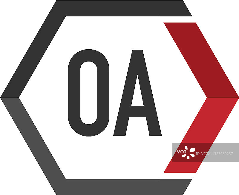 首字母oa连接六边形组合标志图片素材