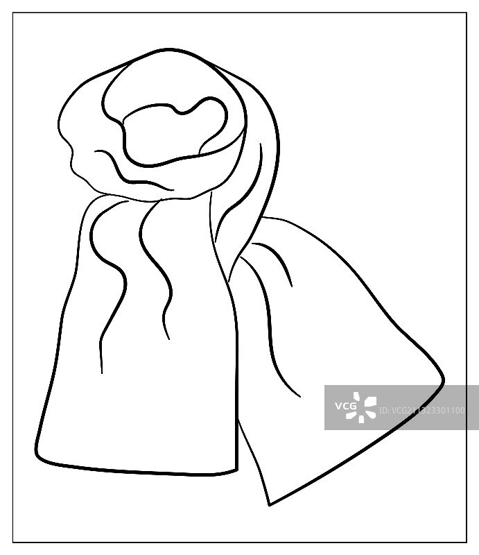 围巾线形标志冬季寒冷的天气布料图片素材
