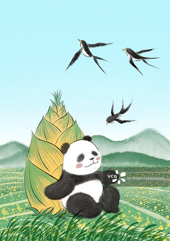 熊猫春笋图片素材