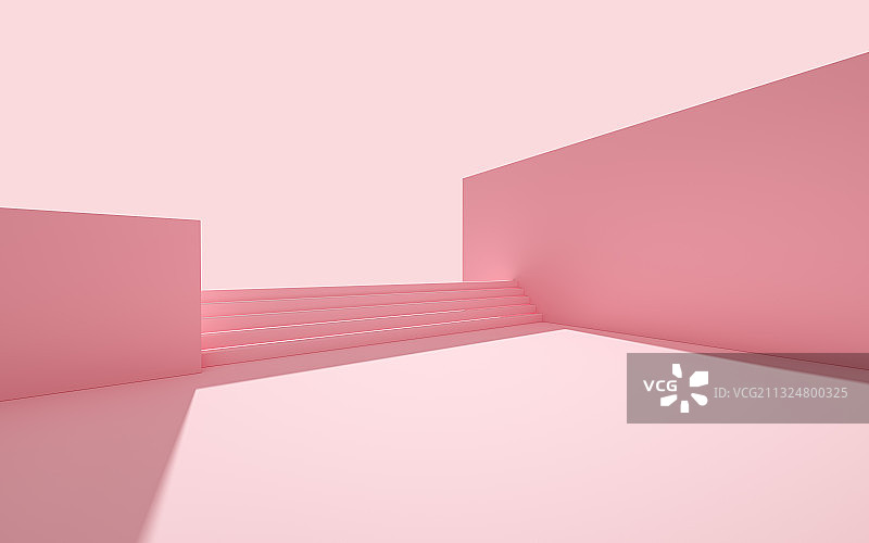 粉色三维简洁平台空间图片素材