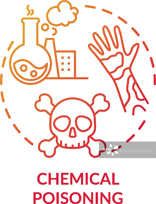 化学中毒概念图标图片素材