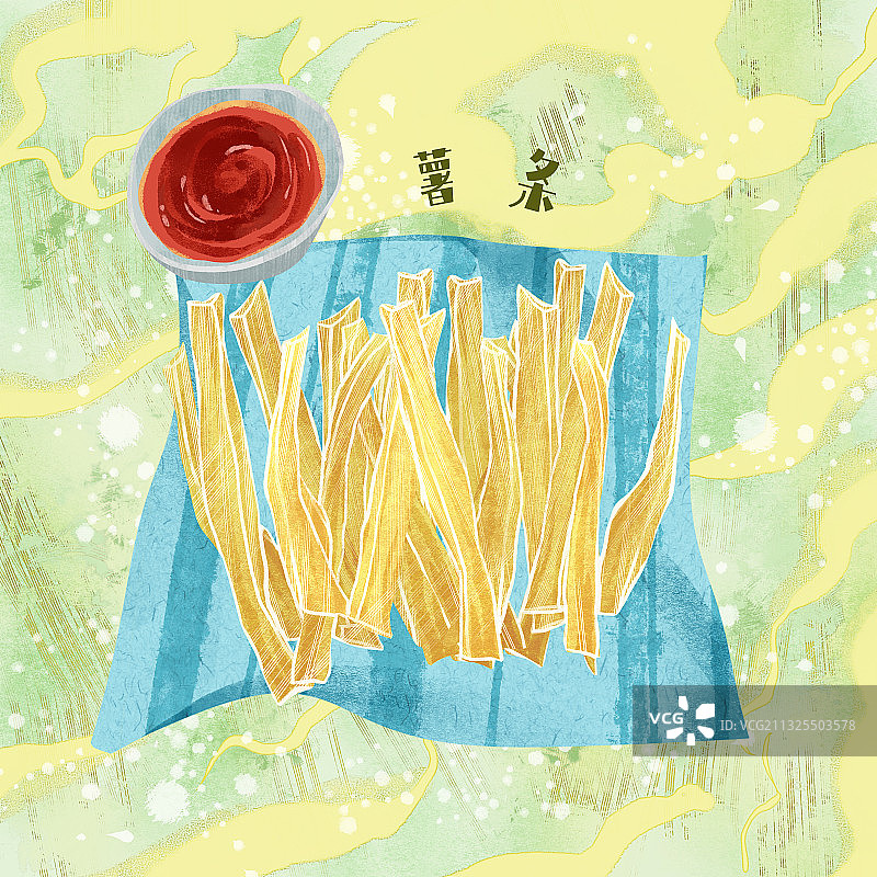 零食薯条插画图片素材
