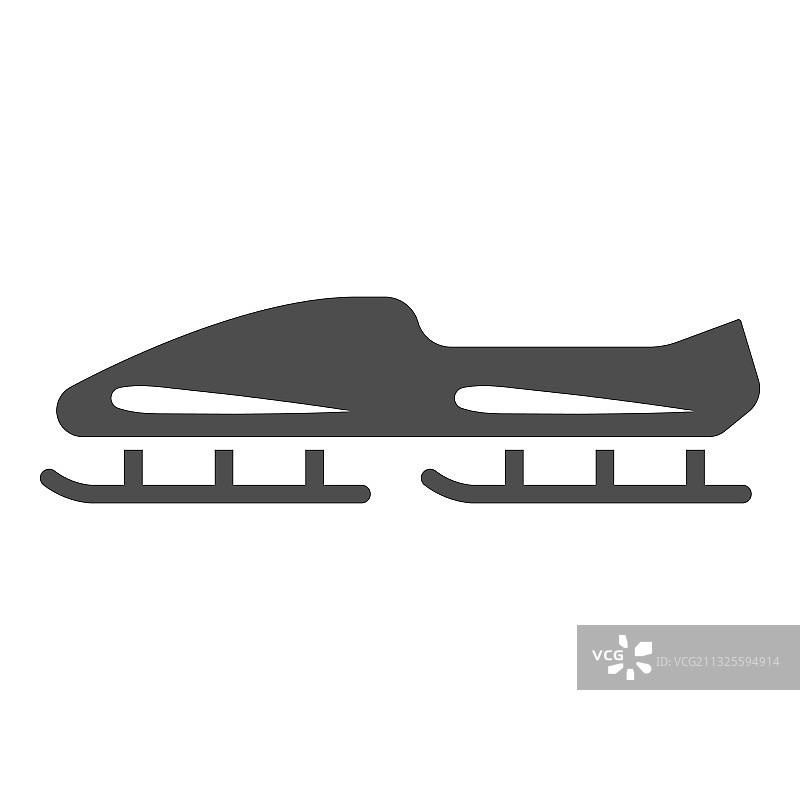 有舵雪橇固体图标冬季运动概念图片素材
