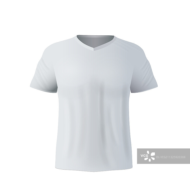 模拟一件白色t恤孤立在一个白色图片素材