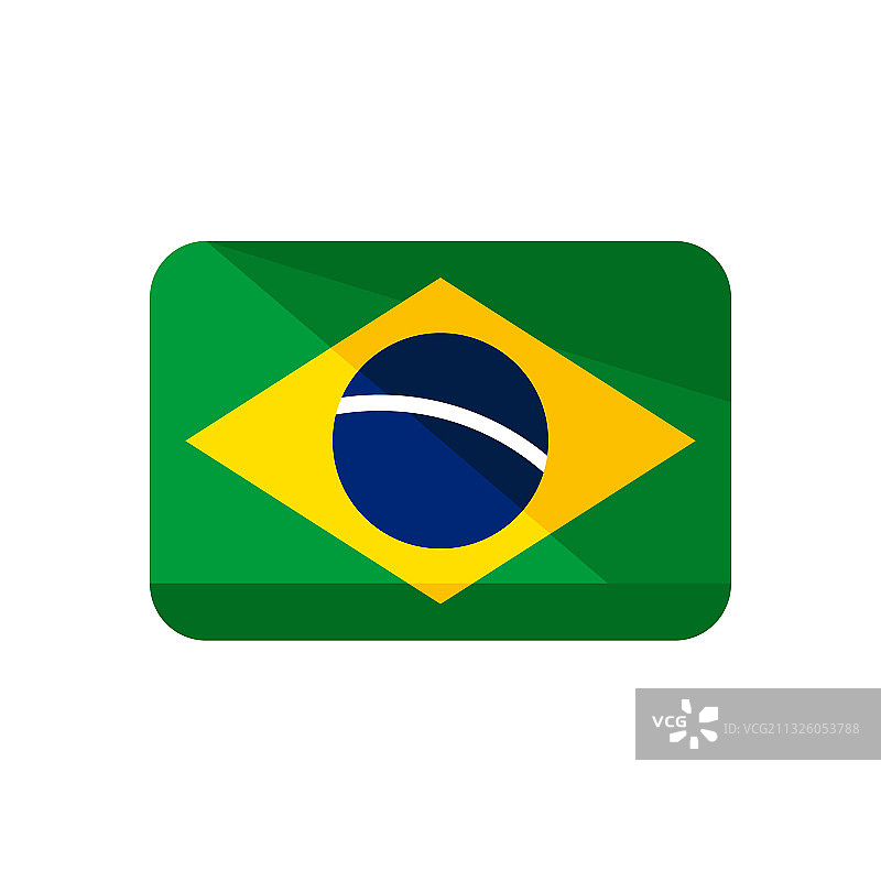 巴西国旗图标孤立在白色背景图片素材