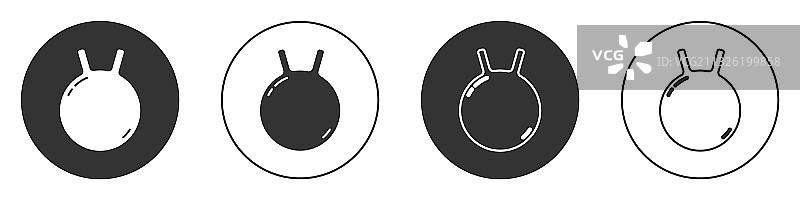 黑色壶铃图标孤立在白色背景上图片素材