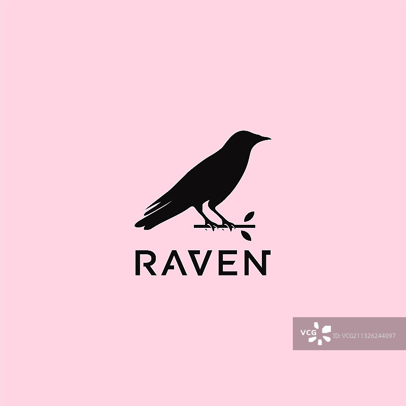 Raven剪影logo设计图片素材
