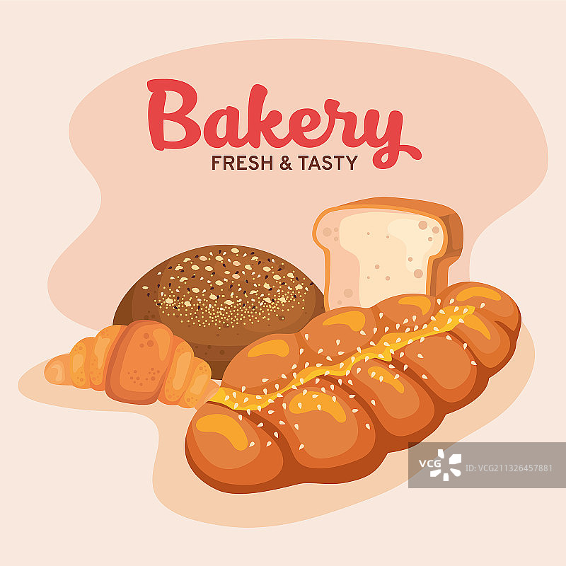 面包新鲜美味的图标设置面包店孤立图片素材