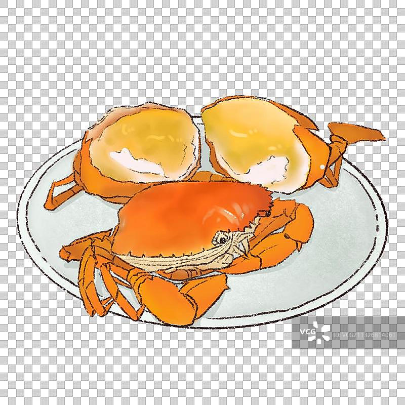 螃蟹手绘插画图片素材