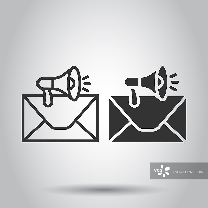 信封通知图标在平面风格的电子邮件图片素材