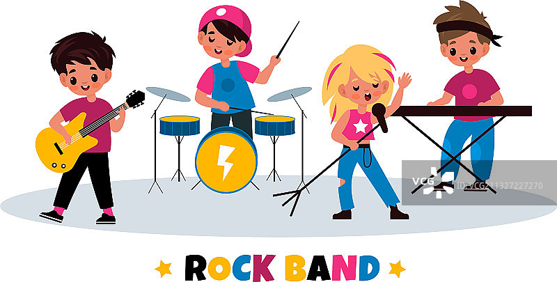 儿童摇滚乐队儿童音乐会青年图片素材