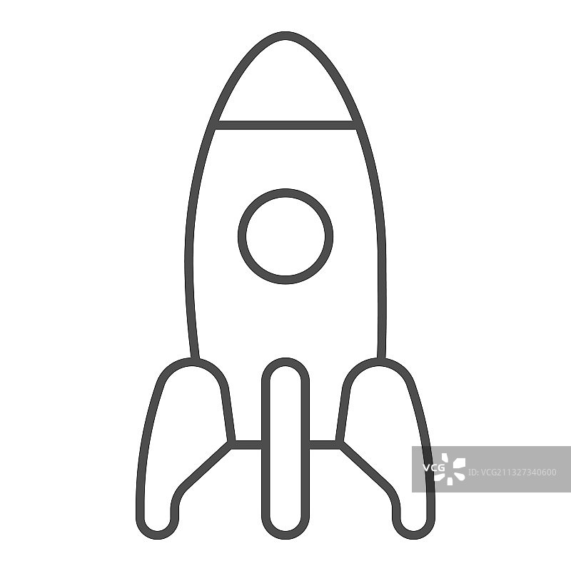 火箭细线图标儿童玩具概念宇宙图片素材