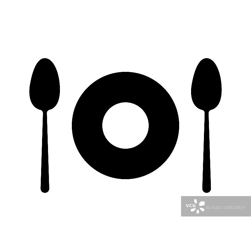 餐厅字形图标盘子和勺子图标简单图片素材