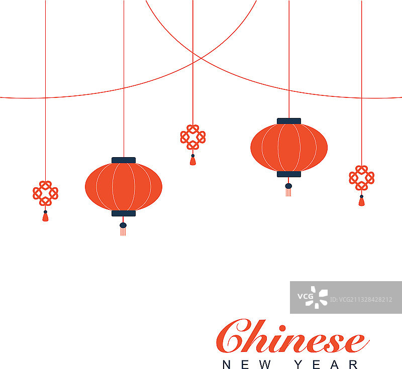 中国新年与灯笼图片素材