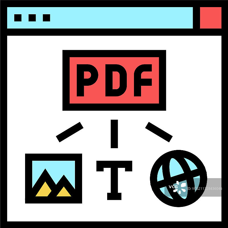 图像文本和网站页面到PDF文件颜色图片素材