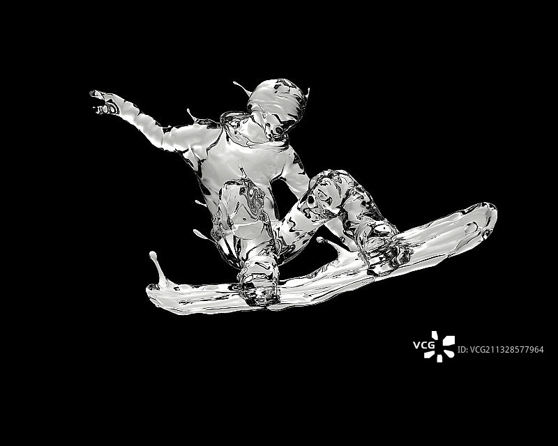 冰质感自由式滑雪图片素材