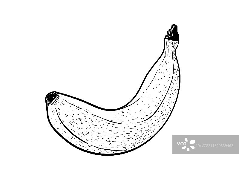 画一个香蕉水果是一条黑线图片素材