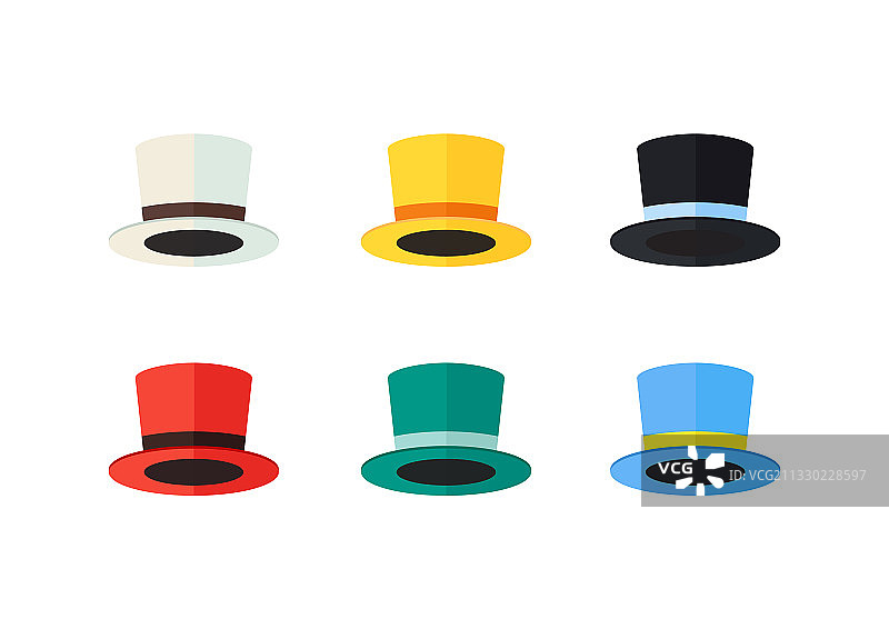 彩色帽子平面设计图片素材