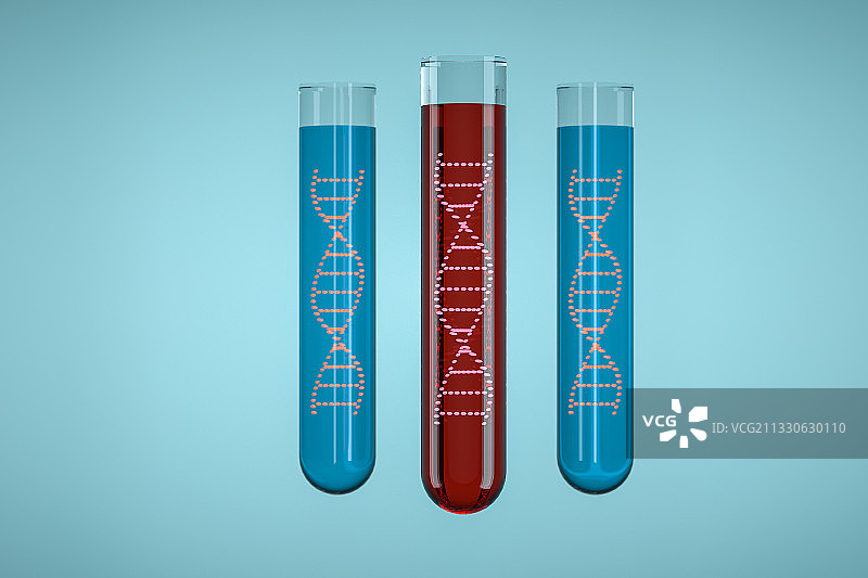 试管内的DNA，三维图形图片素材