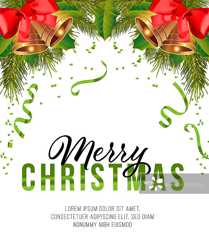 圣诞快乐海报设计圣诞钟声图片素材