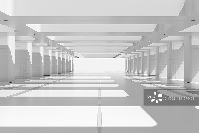 三维渲染的现代隧道图片素材