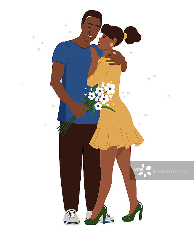 可爱的非裔美国情侣图片素材