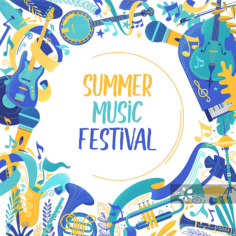 夏季音乐节社交媒体横幅模板图片素材