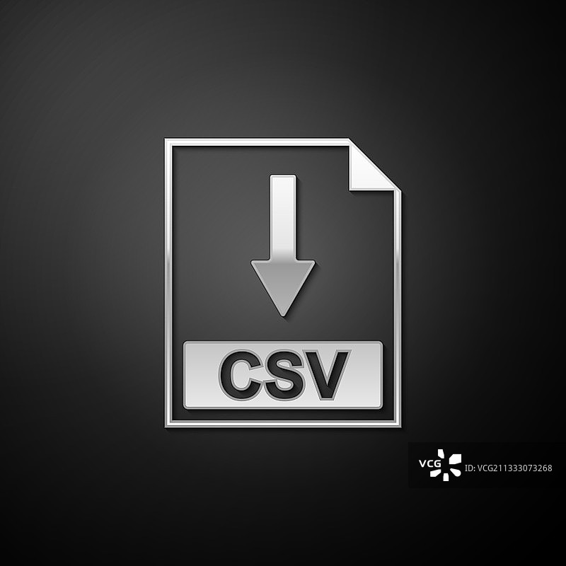 银色CSV文件文件图标下载CSV按钮图片素材