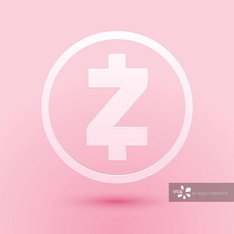 剪纸加密货币币zcash zec图标图片素材