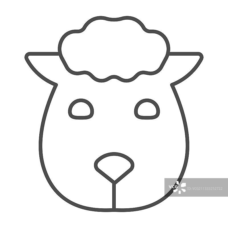 羊头细线象征家畜图片素材