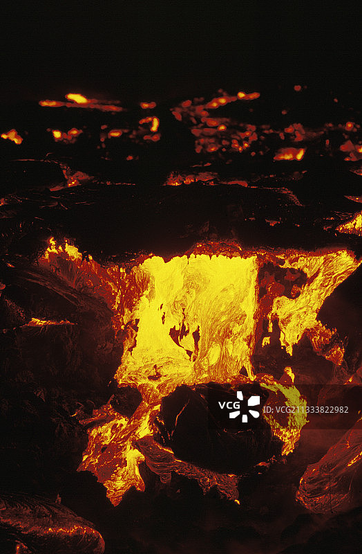 富尔奈斯火山超熔合岩浆流动图片素材