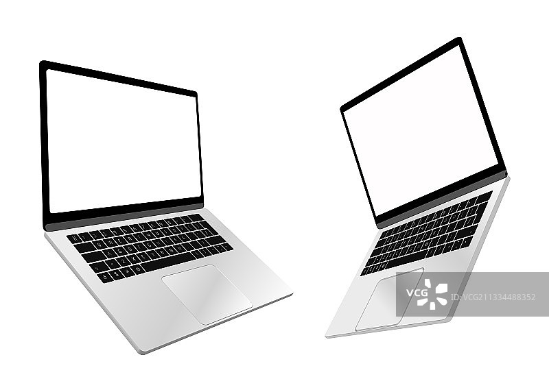 笔记本电脑模板与白屏图片素材