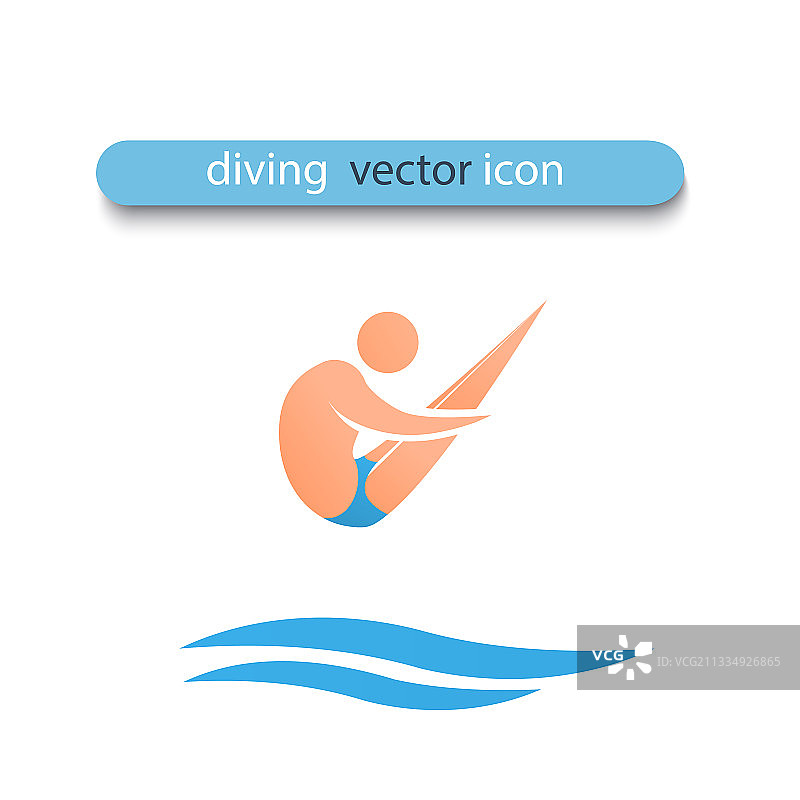 一名运动员从跳板上跳入水中图片素材