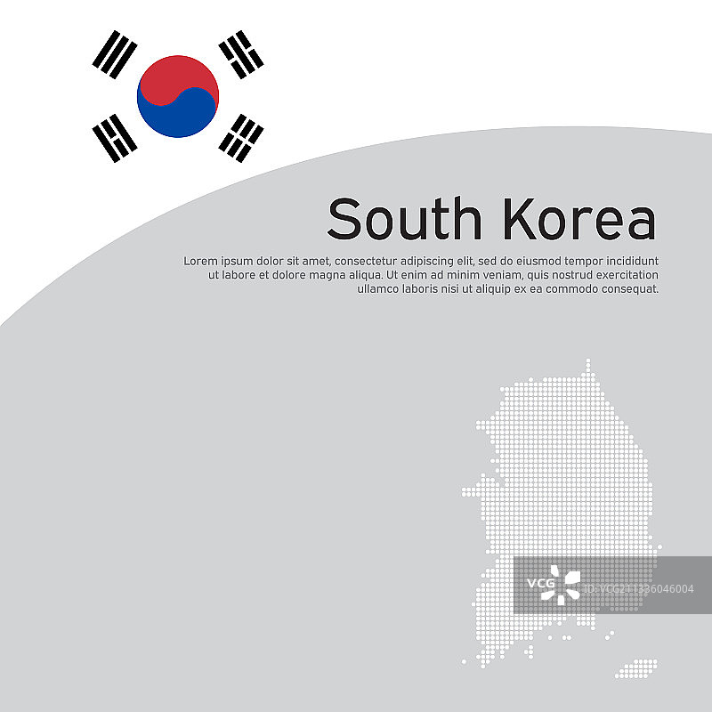 韩国国旗上的马赛克图图片素材