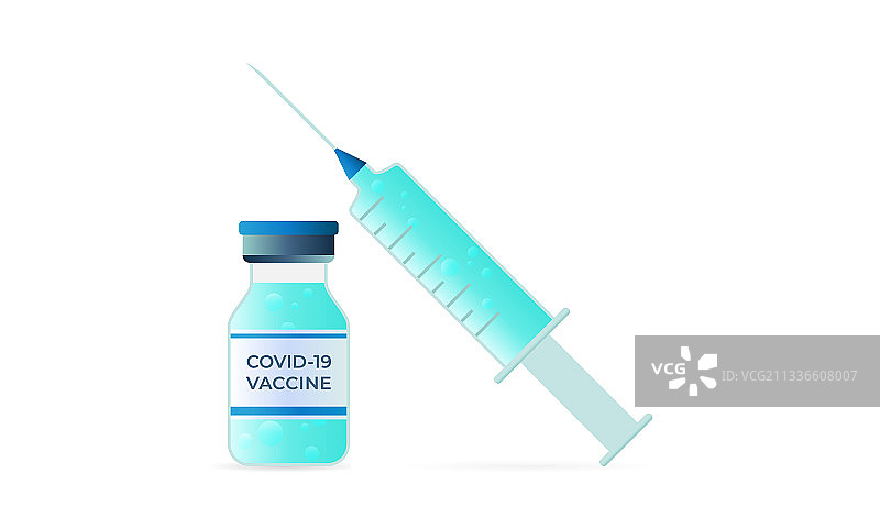 瓶式COVID-19疫苗注射器图片素材