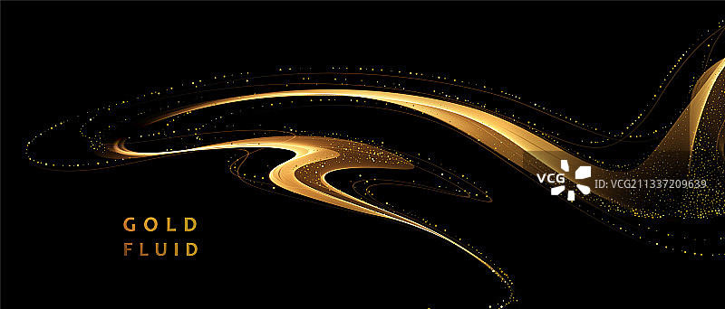 抽象闪亮的金色波浪豪华背景图片素材