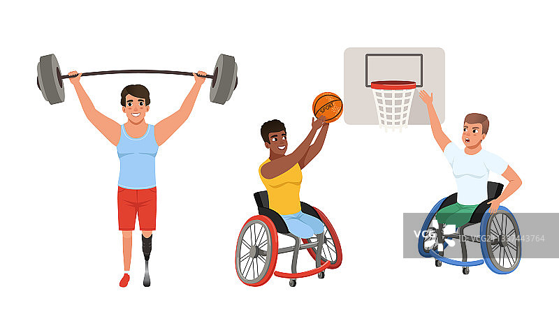 残疾人做体育运动，男女有别图片素材