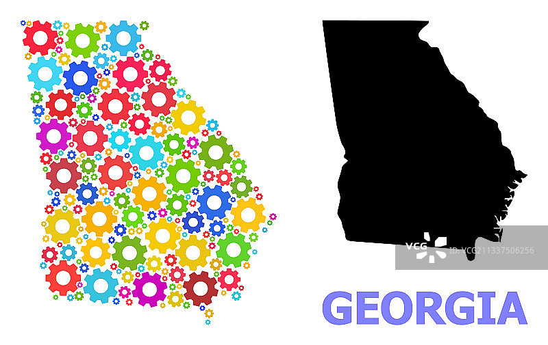 工业马赛克地图乔治亚州与图片素材