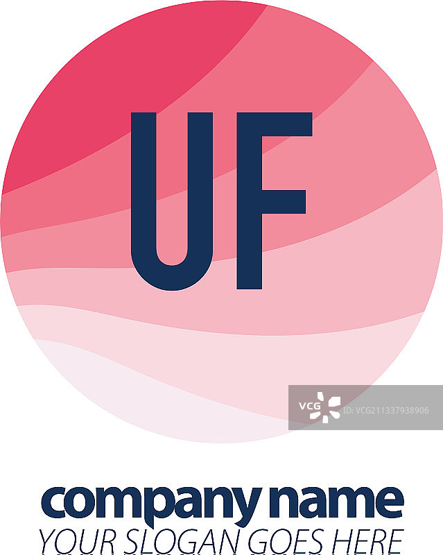 首字母uf彩色圆标志设计图片素材