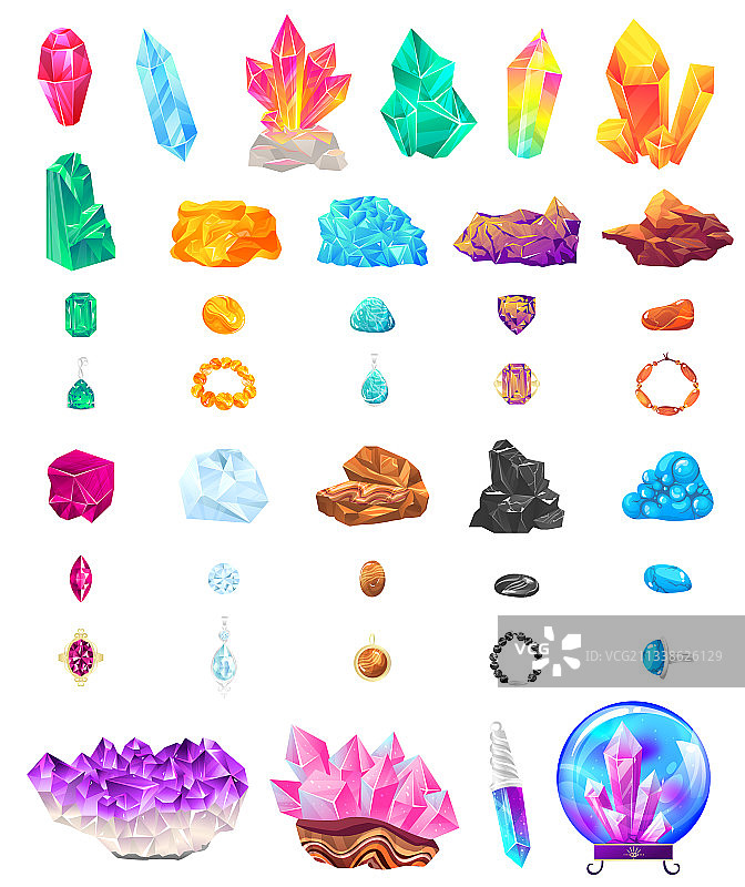 水晶石宝石图标集图片素材