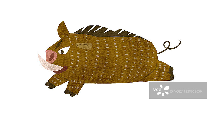 棕色的野猪插画元素图片素材