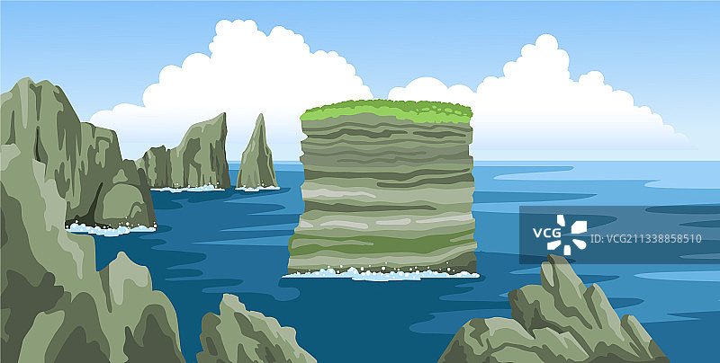 海景观与岩石悬崖石头蓝天图片素材