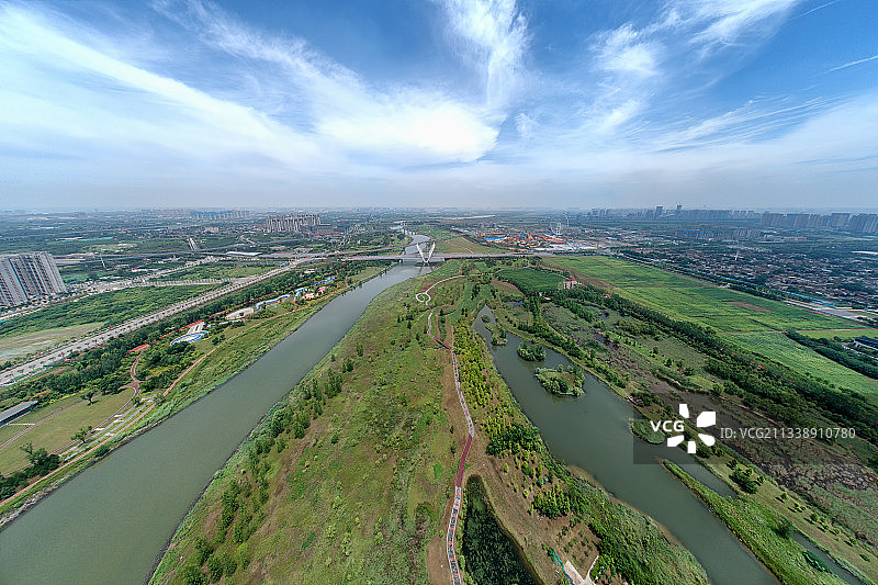 西安沣河生态区图片素材