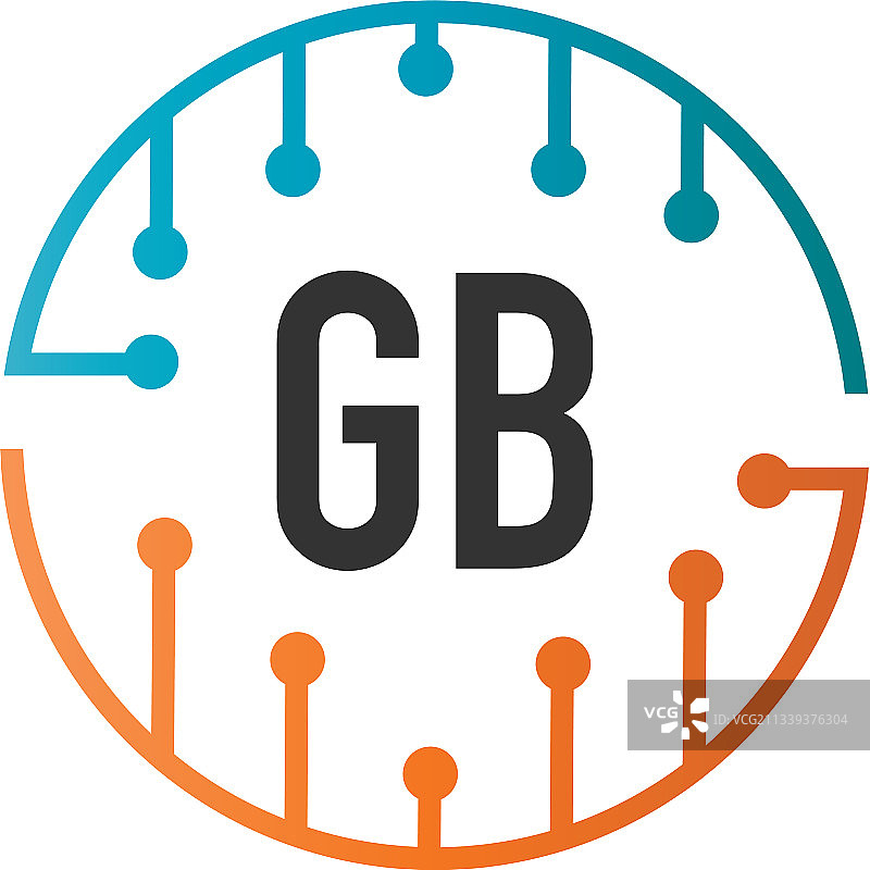 首字母gb未来科技标志模板图片素材