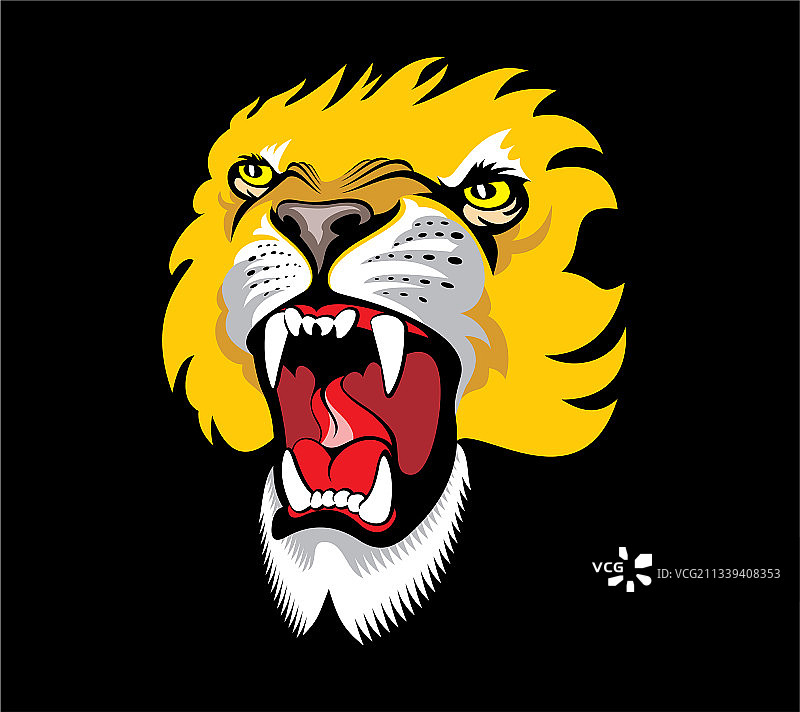 金狮怒吼兽咧嘴笑图片素材