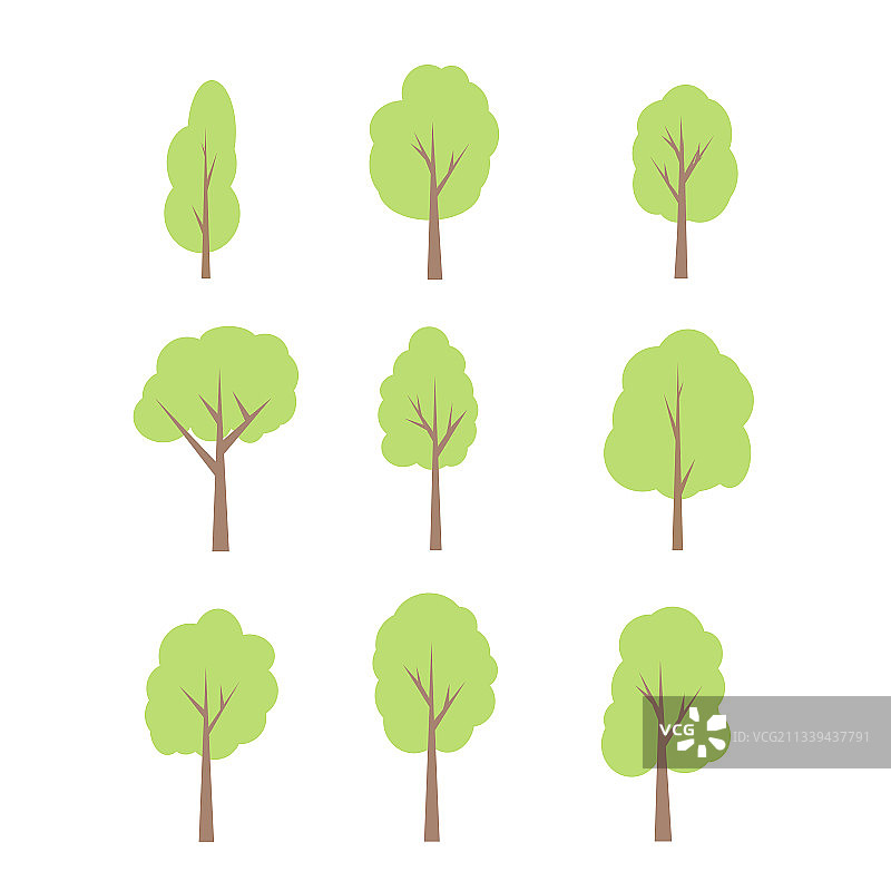 设置抽象程式化的树木自然图片素材
