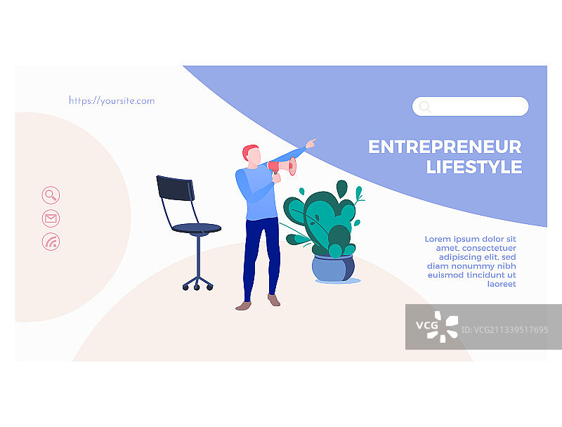 企业家生活方式网页设计平面风格图片素材