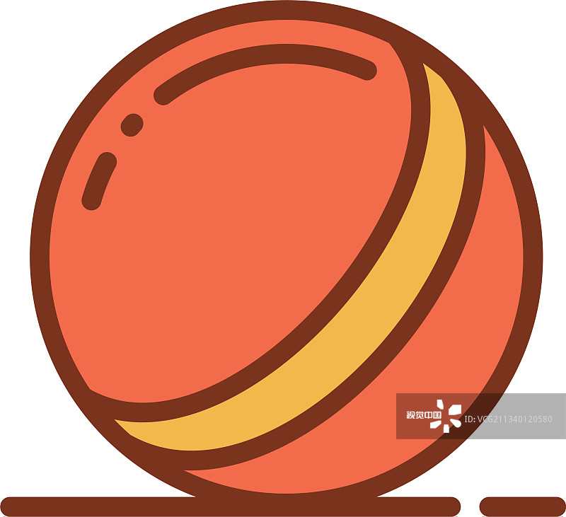 槌球红球图标轮廓风格图片素材