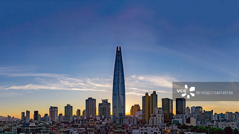 韩国，首尔，乐天世界塔图片素材